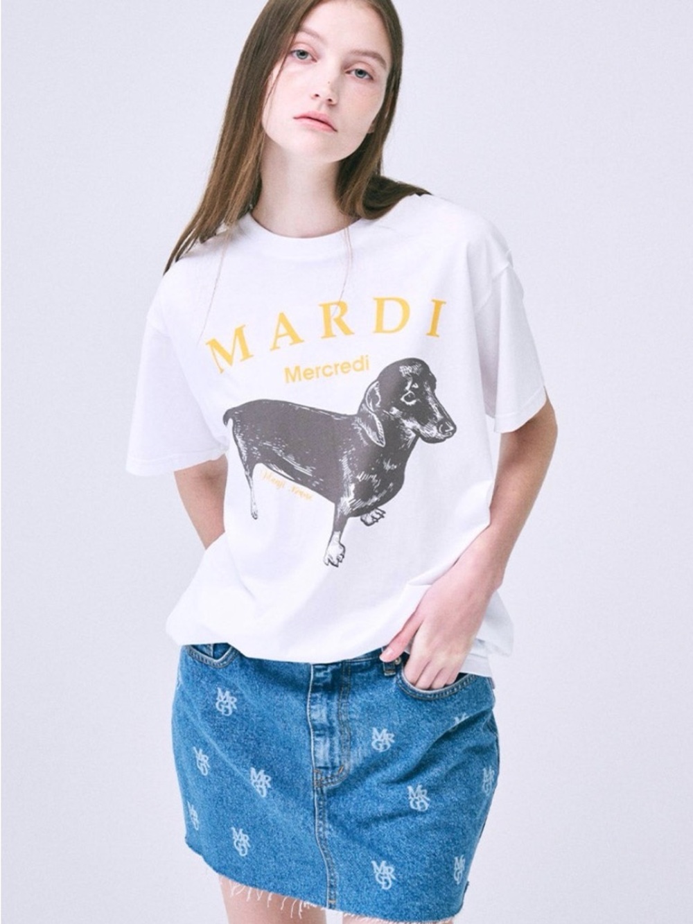 New MARDI MERCREDI DOG ORANGE WHITE 100% ORIGINAL